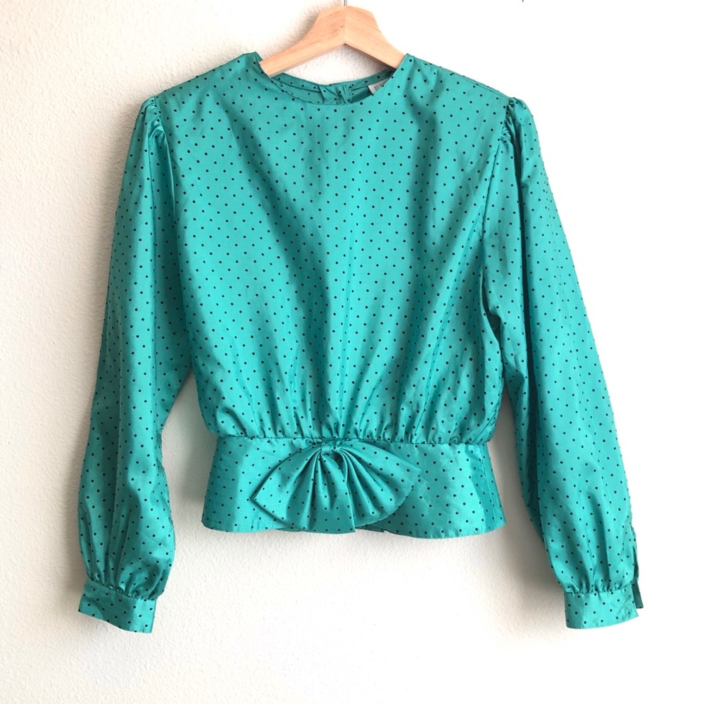 Vintage Justine Todd polka dot blouse - fit size 6